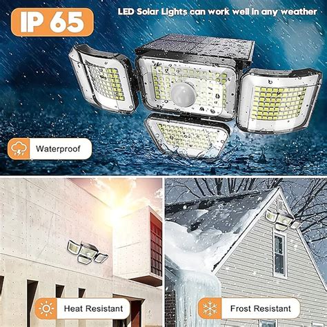 Solar Flood Lights Outdoor Lights 278LEDs 3000LM Motion Sensor Lights ...