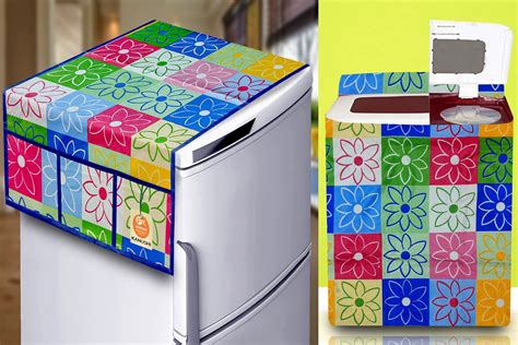 KANUSHI Industries® Fridge Covers / Refrigerator Cover +1 Pc Front Load ...