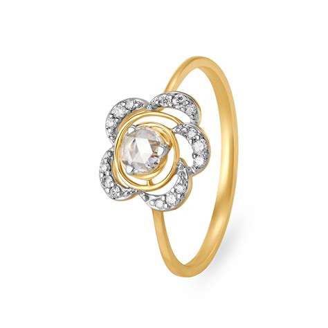 Sublime 14KT Gold Rose Finger Ring