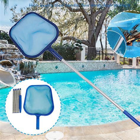SDJMa Swimming Pool Cleaner Supplies with 5 Knots Detachable Pole ...