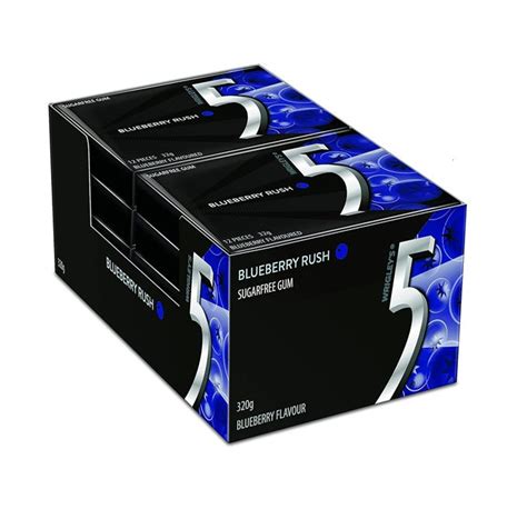 Wrigley's 5 Gum Blueberry Rush Sugar Free Gum Pack of 10 – glamshow
