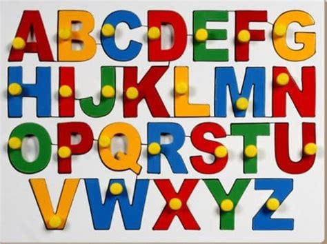 POPTUS ® English Alphabet Puzzle-Uppercase ABCD Wooden Puzzle Board ...