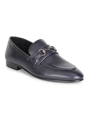 Buy Zenyataa Black Plain Toe Slip On Loafers for Men at Amazon.in