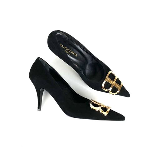 balenciaga ayakkabi siyah suet stiletto square knife