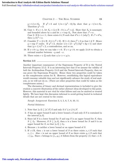 Introduction to Real Analysis 4th Edition Bartle Solutions Manual | PDF