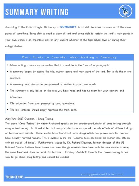 Summary Writing | PDF