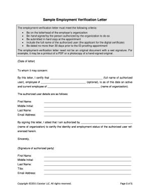 Employment Verification Letter Template - Blank Fillable Template ...