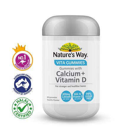 Nature’s Way Vita Gummies High Strength With Calcium + Vitamin D Gummies 60s - Natures Way