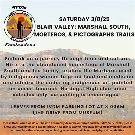 IVDM Lowlanders: Blair Valley- Marshall South, Morteros, & Pictographs ...