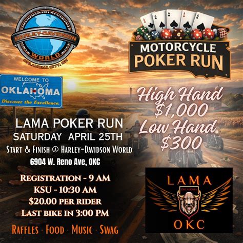 LAMA Poker Run, 6904 W Reno Ave , Oklahoma City, OK, United States ...