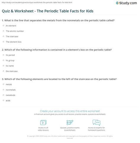 Image result for Periodic Table Practice Worksheet