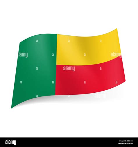 National flag of Benin: green vertical, yellow and red horizontal ...