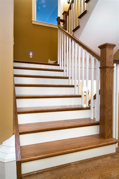 Oak Stair Materials with White Risers and Spindles