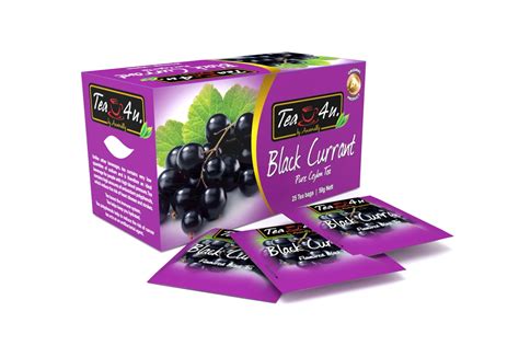 Tea4U Black Currant Flavored Fruity Black Ceylon 25 Tea Bags| 50g| From ...