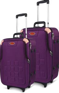 RUTENDO Polyester Cabin Carry On Trolley 59 cm Purple 2 Wheels Soft ...