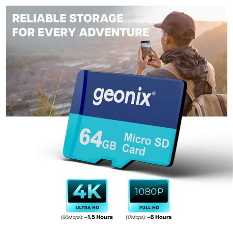 Geonix 64GB micro SD Memory Card