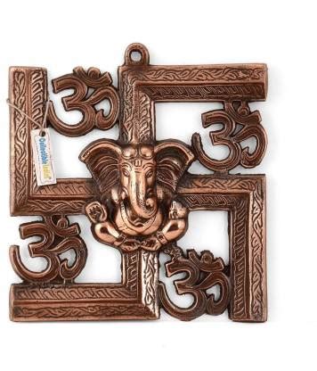 Collectible India Lord Ganesh Om Swastik Aluminium Wall Hanging Art ...