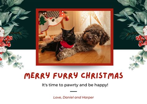 Page 2 - Free to edit and print dog Christmas card templates | Canva