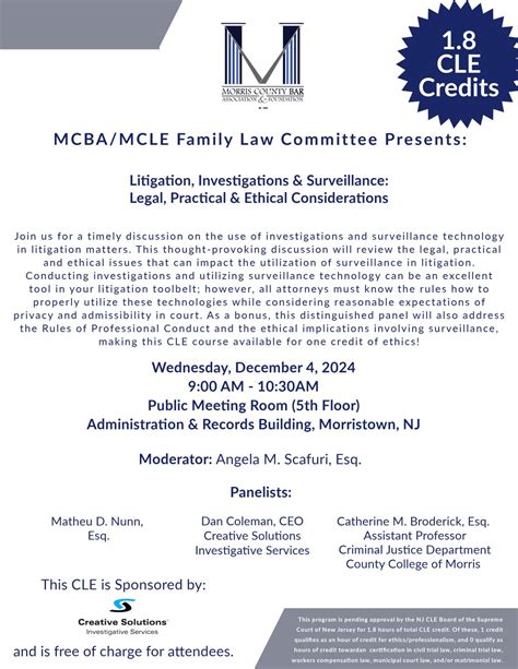 For our NJ attorney colleagues, do you still needing those CLE credits ...