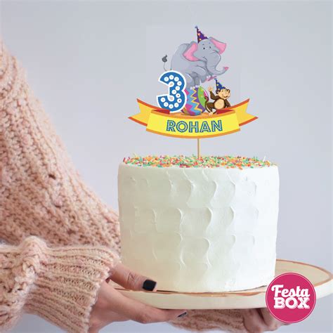 Cake Topper for Birthday Party - Carnival Theme by Festabox - Option 2