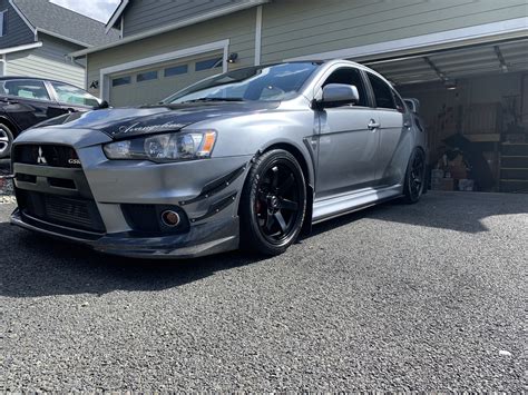 Fits 08-15 Mitsubishi Lancer EVO X 10 4DR VR Style Front Bumper Lip Carbon Fiber | eBay