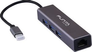 Punta P-CLH20 USB 2.0 Ethernet Network With 3 Port USB Hub Wired USB ...