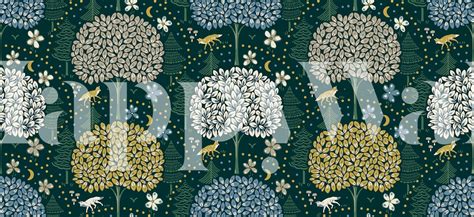 Round Forest - Moody Green Wallpaper