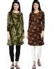 Buy Green & Brown Kurtis & Tunics for Women by INDIWEAVES Online | Ajio.com