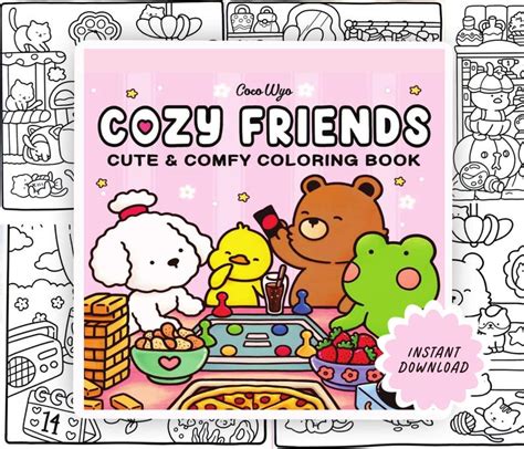 Buy Coco Wyo Cozy Friends Coloring Book, Cute and Comfy Digital ...