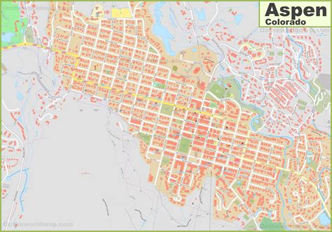 Map Of Downtown Aspen Colorado