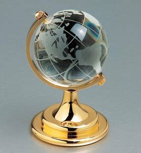 ViaZAID Crystal Rotating Globe with Golden Stand,Educational World ...
