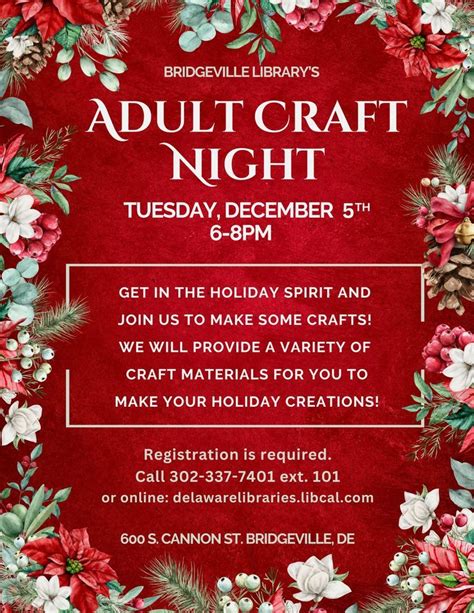 Adult Craft Night, Bridgeville Public Library, December 5 2023 ...