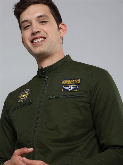 Buy HERE&NOW Men Olive Green Solid Tailored Jacket - Jackets for Men ...