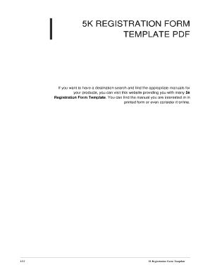 Fillable Online flashlive 5k Registration Form Template - flashlivenet ...