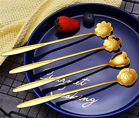 Buy Home Cloud Golden Spoon Set/Coffee Spoon/Dessert Spoon/Cutlery ...