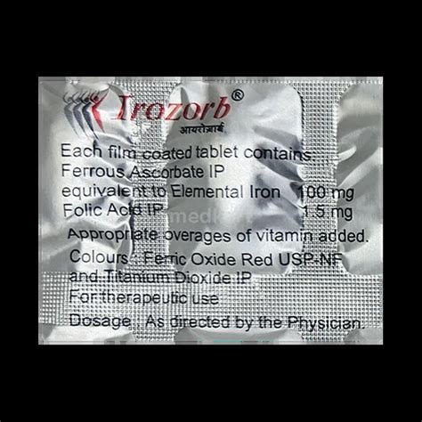 IROZORB TABLET 10'S Price, Uses, Side Effects & Substitutes | Medkart