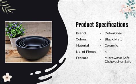 Buy DekorGhar Pure Ceramic Mixing Bowls, Serving Bowl Set, Ceramic ...