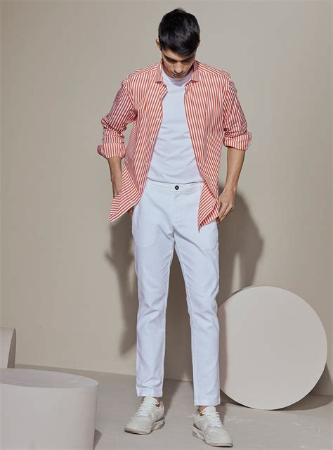 Flame Striper Shirt Semi Casual Red Stripe Shirts for Men Online | Andamen