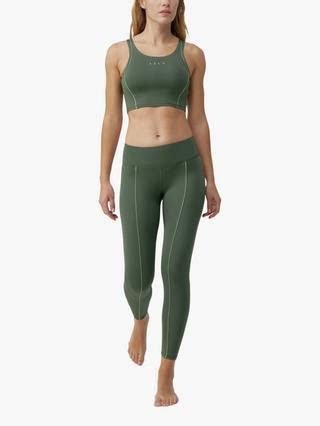 Born Living Yoga Indra Sports Crop Top, Hunter/Matcha