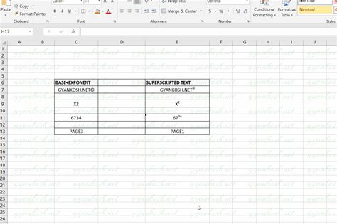 Image result for Superscript in Text Excel
