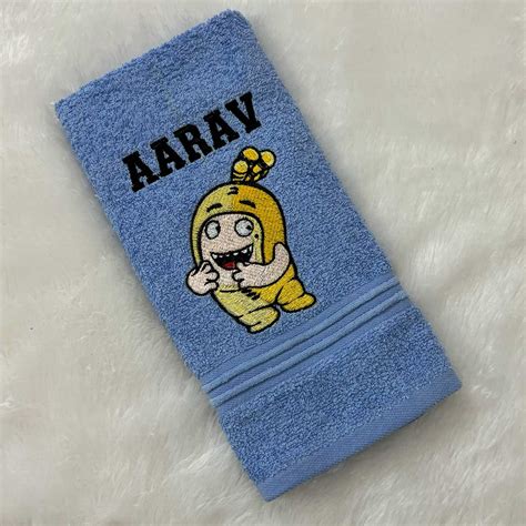 Buy Personalized Embroidered Oddbods Design Cotton Hand Towel Online On ...