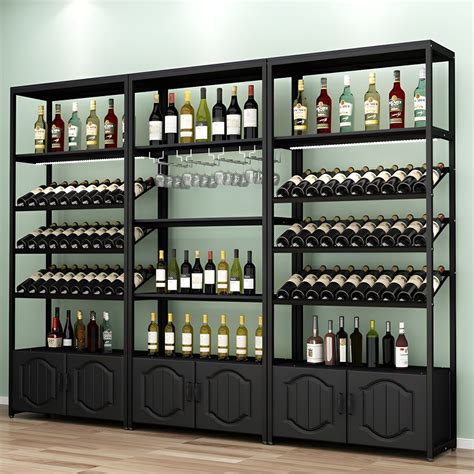 Modern Floor Wine Rack with Multiple Bottle Sizes and Over 25 Bottle ...