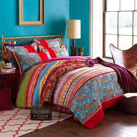 LELVA Boho Style Bedding Set Bohemian Ethnic Style Bedding Set Boho ...