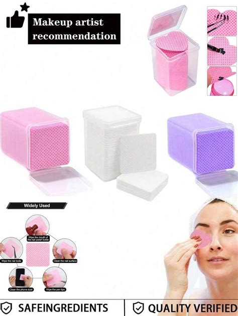 600pcs/400pcs/200pcs Disposable Lint-Free Heart-Shaped Makeup Remover ...