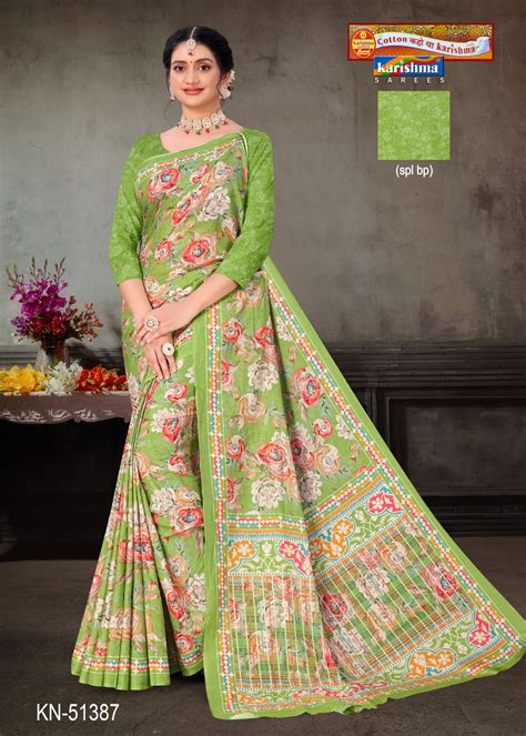 Buy Pista Green Pure Cotton Malai (Soft) Saree With Vibrant Floral ...