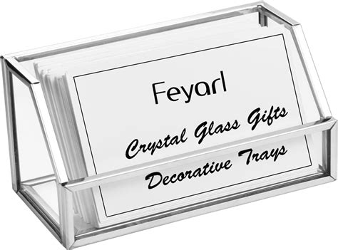 Feyarl Glass Business Card Holder Office Business India | Ubuy