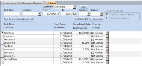 Image result for Access Task Management Database Template