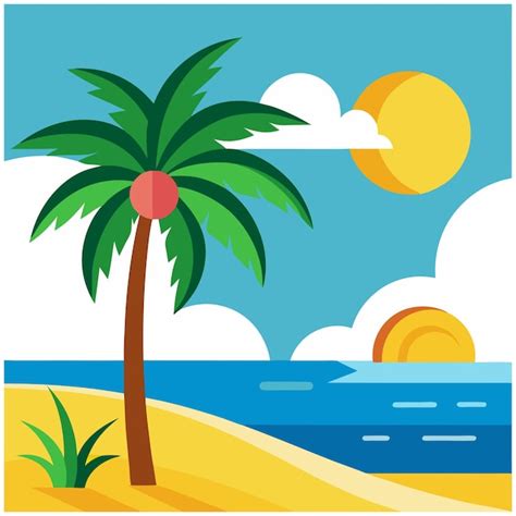 Beach tree vector | Premium AI-generated vector