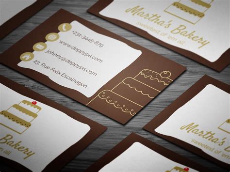 Business Cards for Bakery 的图像结果