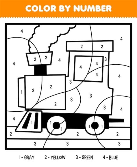 Lernspiel für Kinder zum Ausmalen nach Zahlen auf einem niedlichen ...